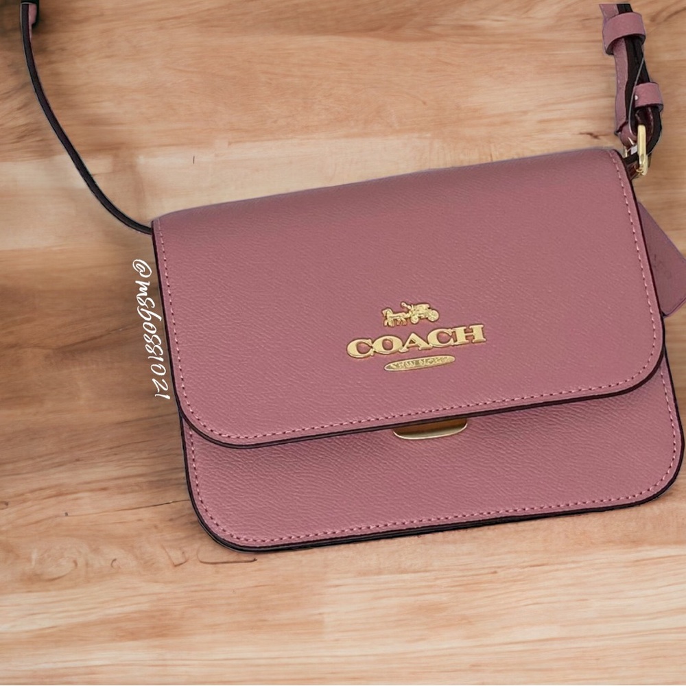 Coach Mini Brynn Leather Crossbody in True Pink BRAND NEW W/TAGS - Picture 3 of 11